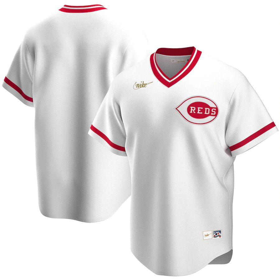 Mens Cincinnati Reds Nike White Home Cooperstown Collection Team MLB Jerseys->cincinnati reds->MLB Jersey